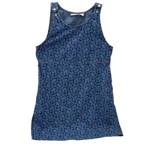 Liz Claiborne Liz‎ Wear Vintage Jumper Chambray Dress Women's size Large Paisley